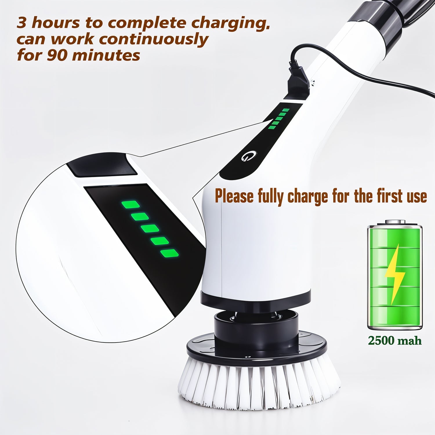 7-in-1 Electric Spin Scrubber Cleaning Brush with Extension Handle (1 Set) 7-in-1 Electric Spin Scrubber Cleaning Brush with Extension Handle (1 Set)
